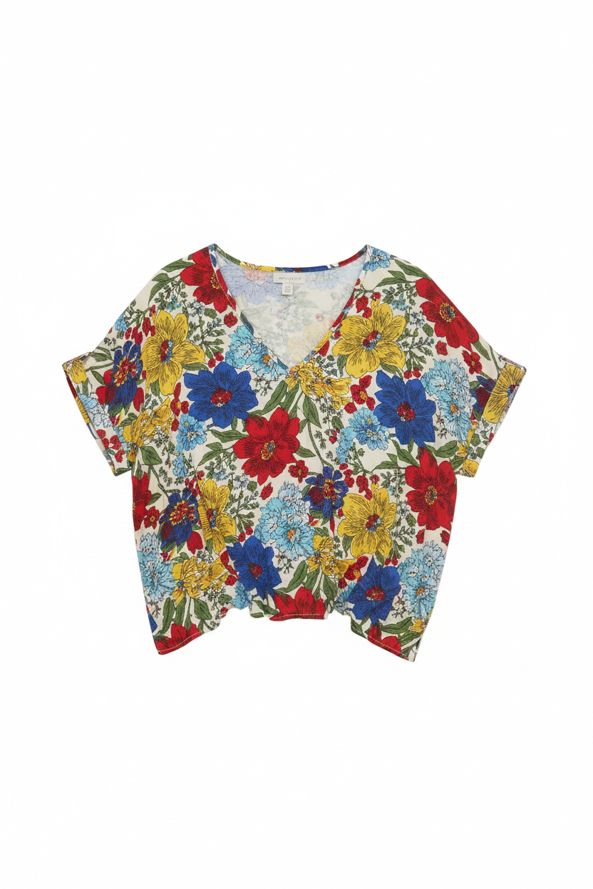 Floral V-Neck Ladies Top