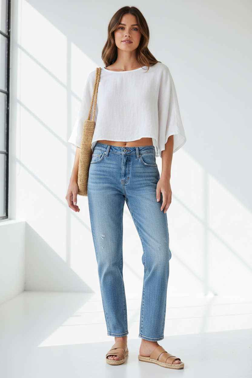 Summer Straight Jeans for Ladies