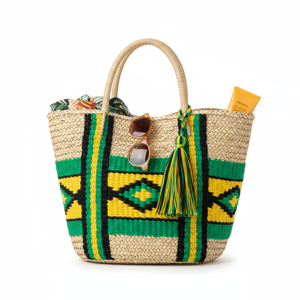 Jamaican Island Straw Handbag