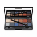 Women's 12-shade eyeshadow palette open showing warm neutral and smoky tones on white background